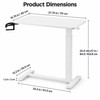 Adjustable Overbed Laptop Table – Rolling Bedside Desk with Casters