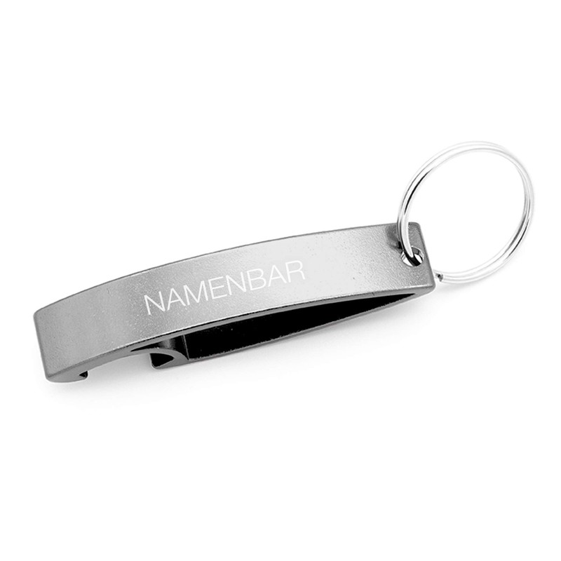 NAMENBAR Keyring Bottle Opener with Engraving, silver