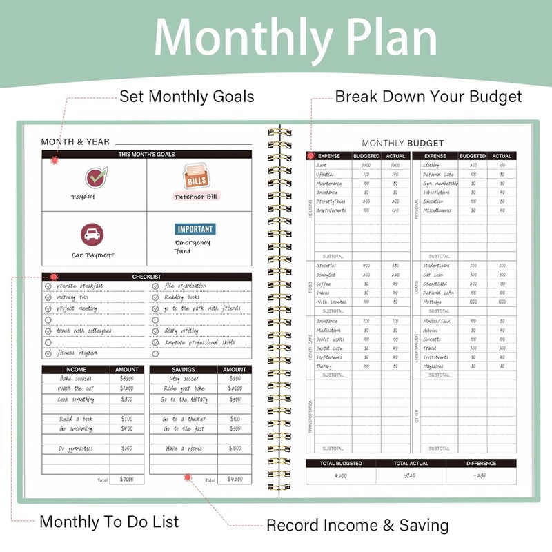 Budget Planner-Monthly Budget Book with Expense Tracker Notebook/Accounting Book, A5