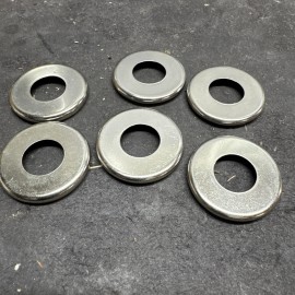 6 PCS 1 1/8”x 1/4 IPs Stamped Steel Nickel Plated Check Ring