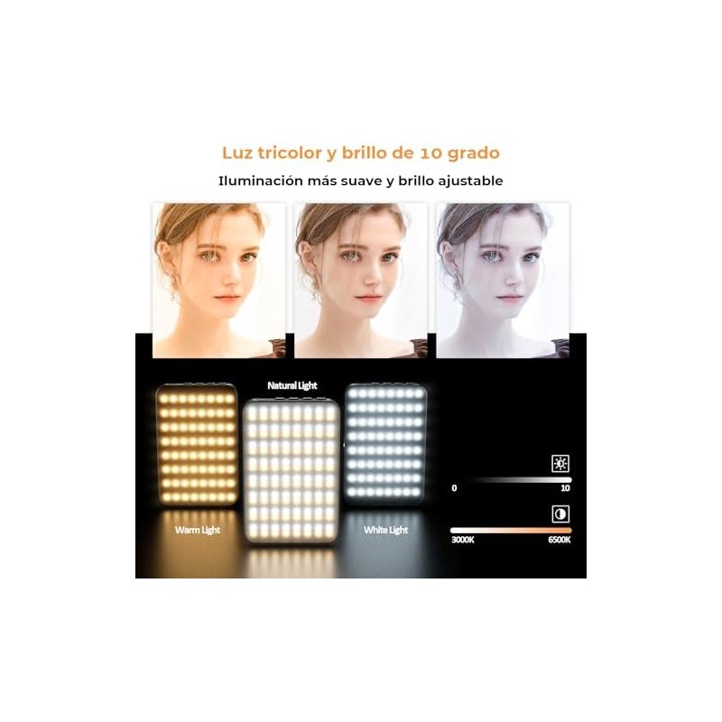 MXNUP 128 LED Luz para Celular, Ring Light con Clips