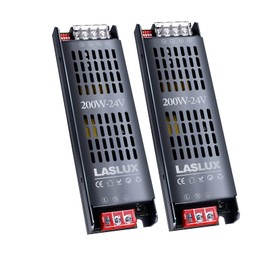 Pack of 2 LED Transformer 230 V to 24 V 200 W Dimmable with Slow Beginning Switching Power Supply Transformer, Mute Driver Power Supply 8.3 A, Driver (24 V - 2 PC, 200 Watt)