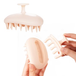 CHENSHUO Massager Shampoo Brush,Scalp Exfoliator for Dandruff Removal, Scalp Scrubber with Soft Silicone Bristles, Handheld Scalp Massage Comb, 1 Piece