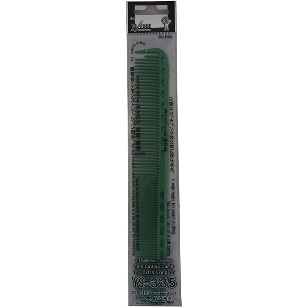 YS Park 335 Fine Cutting Comb (Extra Long) - Green