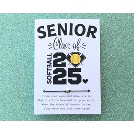 SOFTBALL Senior Class of 2025 Wish Bracelet, Senior Softball Team Player Gift, End of Season Senior Softball, Senior Night Softball Gift, Senior Softball Graduation Gift, Senior Softball Party Favors
