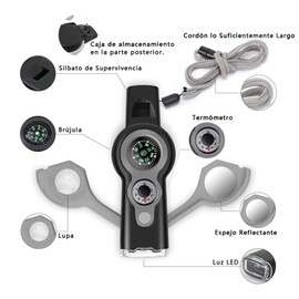 Vipula 4 Piezas Silbato de Supervivencia, Silbato de Emergencia, Silbatos de Campismo, Silbato de Seguridad para Senderismo