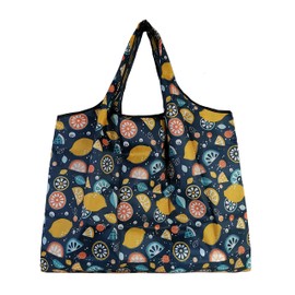 Lin's Liliana Large Foldable Bag 50 x 66 cm, Reusable Shopping Bag, Lightweight Handbag, Quick-Drying, Tear-Resistant for Shopping, Travel, Trips (Fruit)