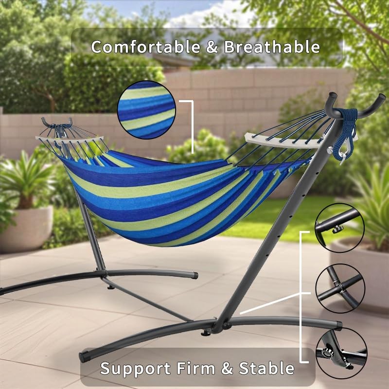 ANAGOO Double Hammock, Heavy Duty Portable, 500 lb Weight Capacity,
