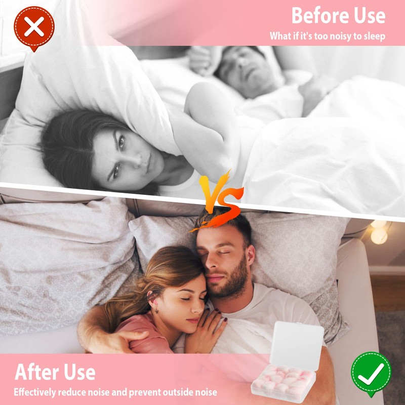 20 Pairs Wax Ear Plugs, Ear Protection for Sleeping, Earplugs