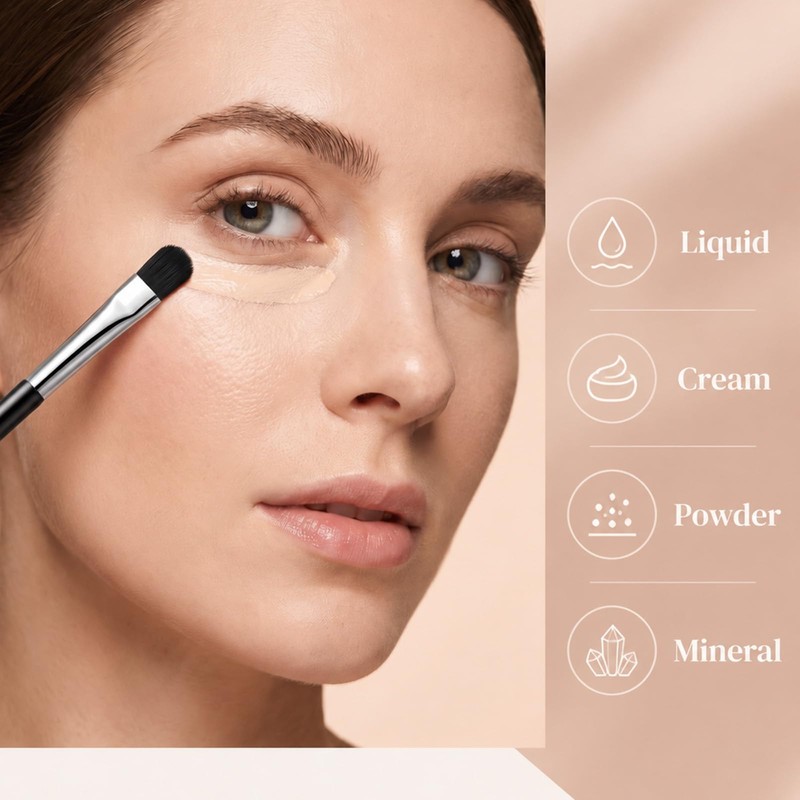 12 Pcs Flat Makeup Brushes Small Concealer Brush Tools Black