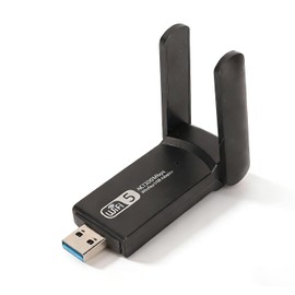 ciciglow Adaptador WiFi USB, 1200 Mbps 2,4 GHz 5,8 GHz Tarjeta de Red Gigabit de Doble Banda para Portátil, Adaptador de Red Inalámbrica Vista/XP/2000/7/8/10, para para