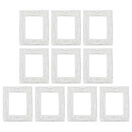 sourcing map 10pcs Vintage Resin Picture Frames, Mini Tiny Photo Frame Rectangle Jewelry Display Prop for DIY Table Top Photography Wedding Decor, White, 1.5 x 1.2