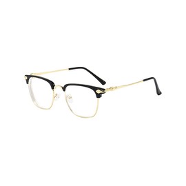 Fullwosing Myopia Glasses with Minus Dioptres -1.00 to -6.00 Myopia Prescription Shortsighted Men Women, gold