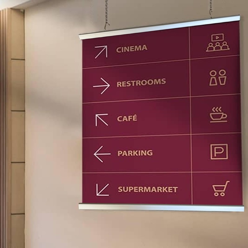 Banner Poster Rails Hanger Aluminum Rails Hanging Sign Frame Wall