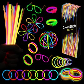 Glow Sticks - Glow sticks bulk party pack - 8" Glow in the Dark Party Supplies Light Sticks for Neon Party Glow Necklaces and Bracelets for Kids or Adults (GS02)