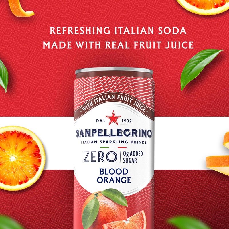 Sanpellegrino Zero Grams Added Sugar Italian Sparkling Drinks Blood Orange,