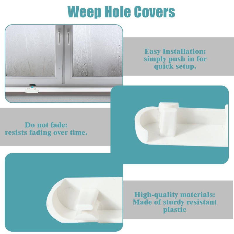 Pack of 40 Window Slot Caps, Drain Hole Covers, Water