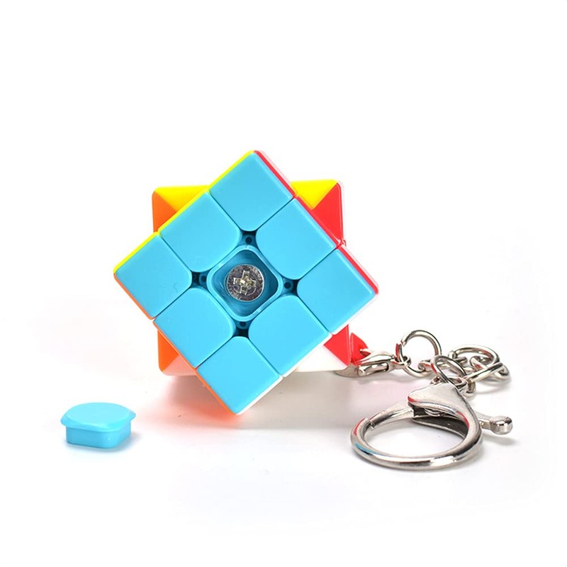 Yealvin Mini Keychain Cube, Mini 3x3 Keyring Cube 3x3 Magic