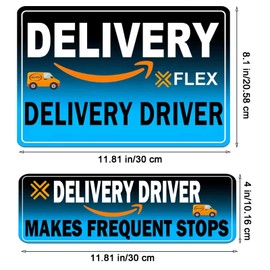 Flex Delivery Driver Car Magnet, 3PCS Frequent Stops Removable Set, Delivery Vehicle Magnet Car Door and Bumper Sign, High Reflective Waterproof Weather-Resistant