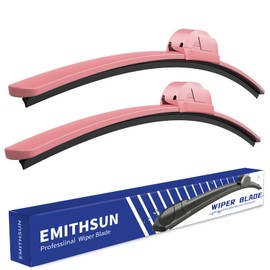 EMITHSUN EMITHSUN OEM QUALITY 24" + 24" Premium All-Seasons Durable Stable And Quiet Sakura Pink Windshield Wiper Blades (Set of 2)