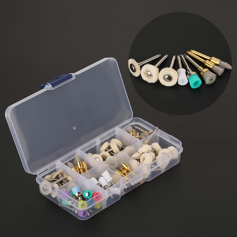 80pcs Dental Tool Kit Polishing Cup Alumina Nylon Brush Cotton