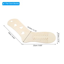 PATIKIL Sock Blocker, 1 Pair Adjustable Socks Blocker Wood Stretcher Large Small Funny DIY for Knitting Crochet Socks, Heart