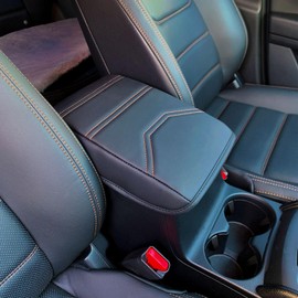 Areeyils Car Center Console Armrest Cover for Mazda CX5/CX-5 Accessories 2025 2024 2023 2022 2021 2020-2018,Armrest Cover Dog Seat Arm Rest Box Lid Protector(Orange LINE)