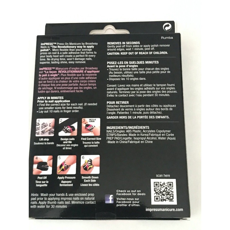 Kiss imPRESS Press-On Manicure Nails Broadway Limited Edition Black 59066