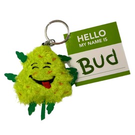 My Name is Bud the Weed Nug, Cute & Funny Stuffed Parody Pot Nug Keychain, Cool Plush 420 Novelty Gift for Birthday, Christmas, 4/20 & more, Soft Fleece Adult Fidget Toy Spins on His Key Ring