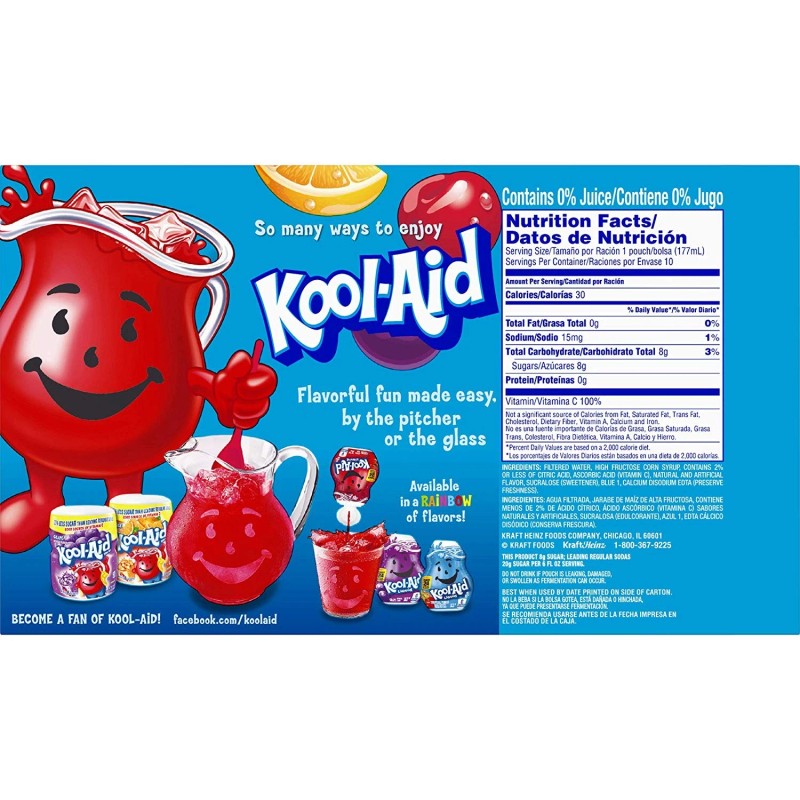 Kool-Aid Jammers Tropical Punch Flavored Drink, 10 ct - Pouches,