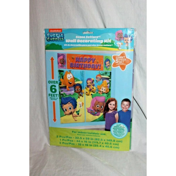 DESIGNWARE NEW IN PACKAGE GIANT 5 PIECE BUBBLE GUPPIES WALL