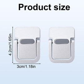 Penitue 2pcs Mini Keyboard Riser, Zinc Alloy Portable Small Laptop Tilt Stand Lifter Feet Foldable & Invisible Self-Adhesive Computer Notebook Holder Leg Lift Accessories for Desk Support (Silver)