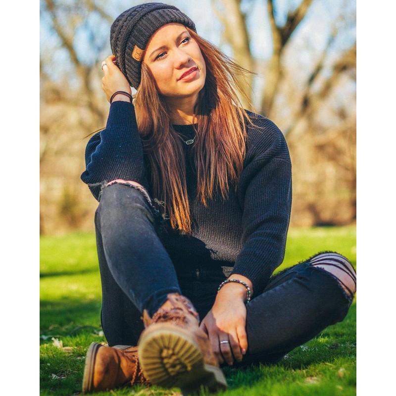 H-6020a-40 Gorro acanalado sólido - morado, talla única