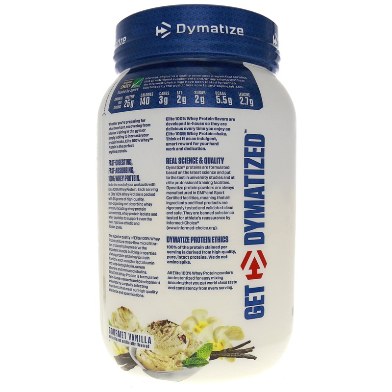 Dymatize Nutrition Elite Whey Protein Powder, Gourmet Vanilla, 2 Pounds