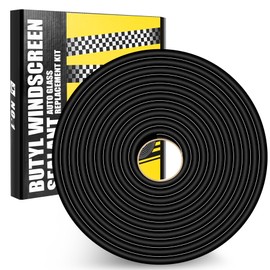 Butyl Rubber Tape Headlight Glue Sealant Rope 14.8Ft Diameter 9.5mm Butyl Putty Foam Strip Butyl Rubber Caulk Sealer for Automotive (Car RV Truck Marine) Window Door Windshield Sealing - Black, 1 Roll