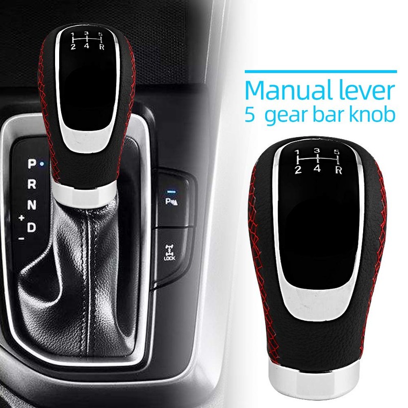 Semoss Gear Knob 5 Speed Universal Leather Gear Knobs with