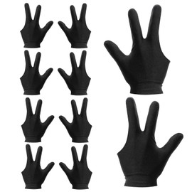 10 PCS Billiard Gloves Set, Snooker Pool Cue Shooter Sport Gloves, Three-Finger Half Glove for Men & Women, Breathable & Smooth Grip, Premium Billiard Gloves for Professional & Amateur Players (Black)
