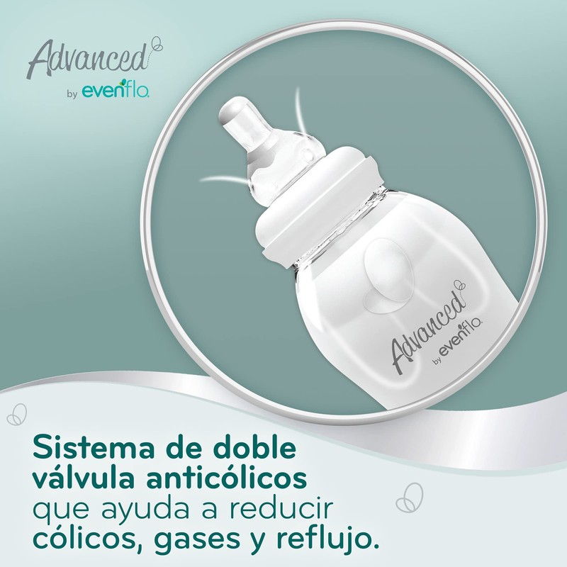 Advanced by Evenflo, Mamila Anticólicos, Flujo Medio, Cuello Estándar, Paquete