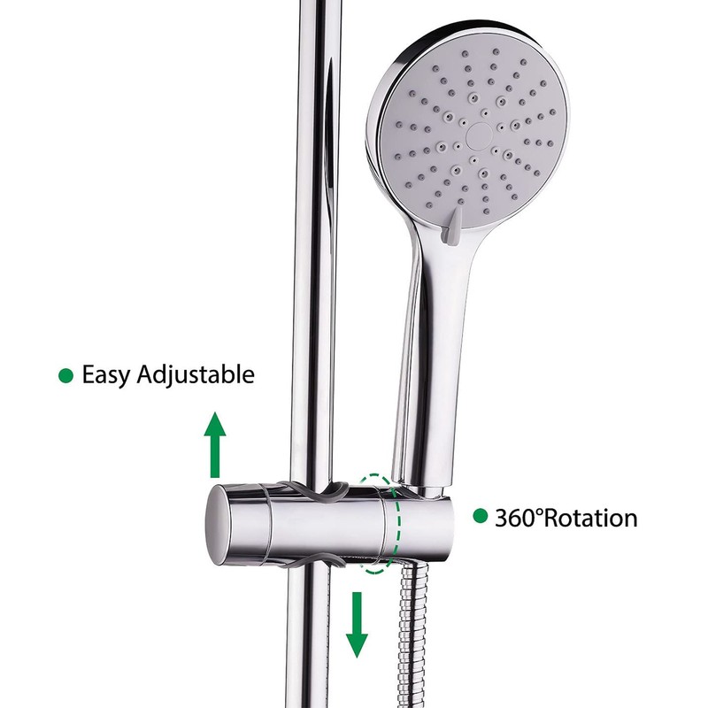 Shower Rail Set Handheld Shower Head Adjustable Slide Bar with