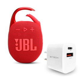 JBL Clip 5 Bundle with Wall Charger - Red