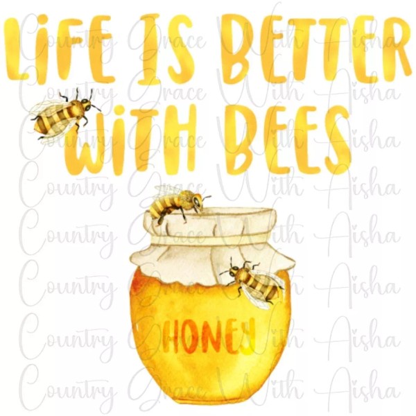 Handmade Sublimation Transfer Life Is Better With Bees Ready To