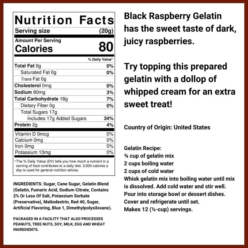 Black Raspberry Gelatin - 2 Lb Container - (32 Oz)