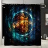 FJKJHKGJ 4PCS Boys Shower Curtain Set - Basketball Shower Curtain