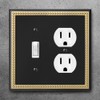 Pearled Frame Decorative Wall Plate Switch Plate Outlet Cover (Toggle/Duplex,