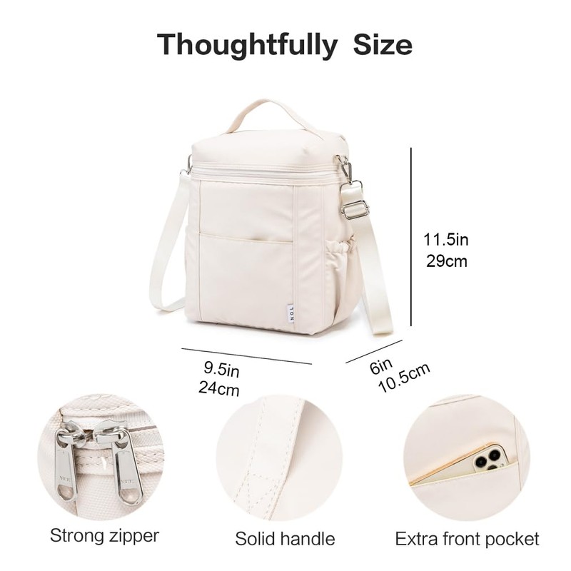 NOL Natural Organic Lifestyle Insulated Lunch Bags for Women Cooler