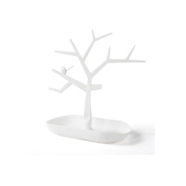 Stand Jewelry Display, 9.8x10.6 Inch Birds Tree Jewelry Organizer, Necklace and Earring Ring Tree Holder Display Tower (White)