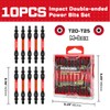 Geinxurn 10Pieces T20-T25 Impact Double End Screwdriver Bit Set, 2.56