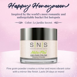 SNS Nail Dip Powder, Gelous Color Dipping Powder - Le Jardin Secret (Natural, Nudes/Pastel, Cream) - Long-Lasting Dip Nail Color Dip Nail Color Lasts 14 Days - Low Odor & No UV Lamp Needed - 1 Oz