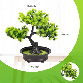 Leafouse Artificial Bonsai Tree Juniper Artificial Plant Indoor Small Fake Plant Decoration, Office Desk Bathroom Shelf Bedroom Living Room Decoration Guest-Greeting Pine