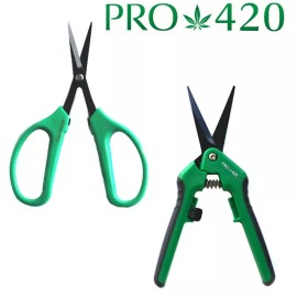 PRO 420 Bud Trimming Scissors-2 PACK-Spring Loaded & Bonsai Scissors for Harvest